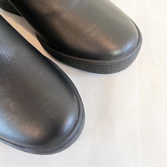 Aquatalia Cameron Black Leather Fur Wedge Ankle Boots Size 7 Women’s - Picture 11 of 15